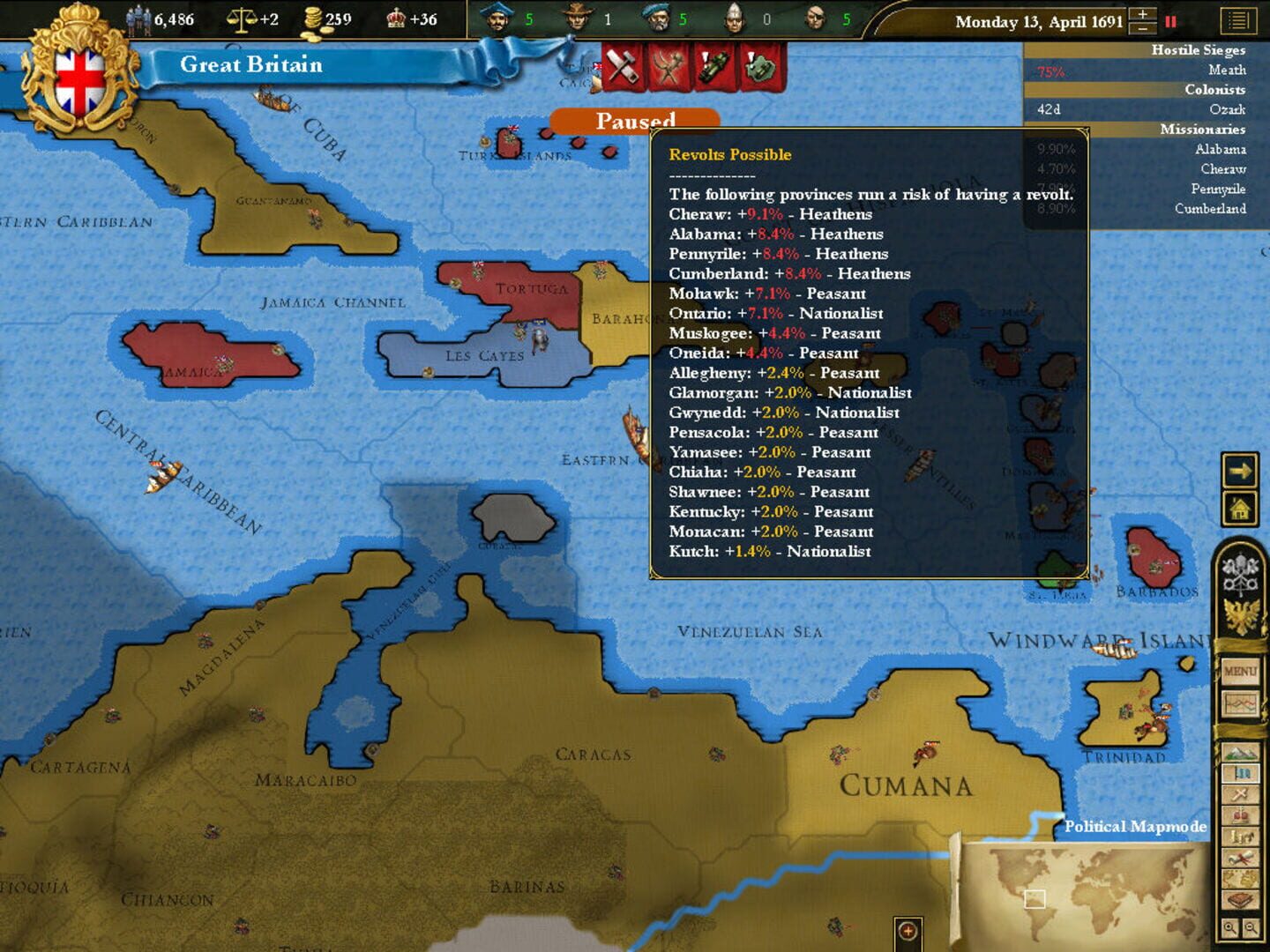 Europa Universalis III: In Nomine screenshot 4