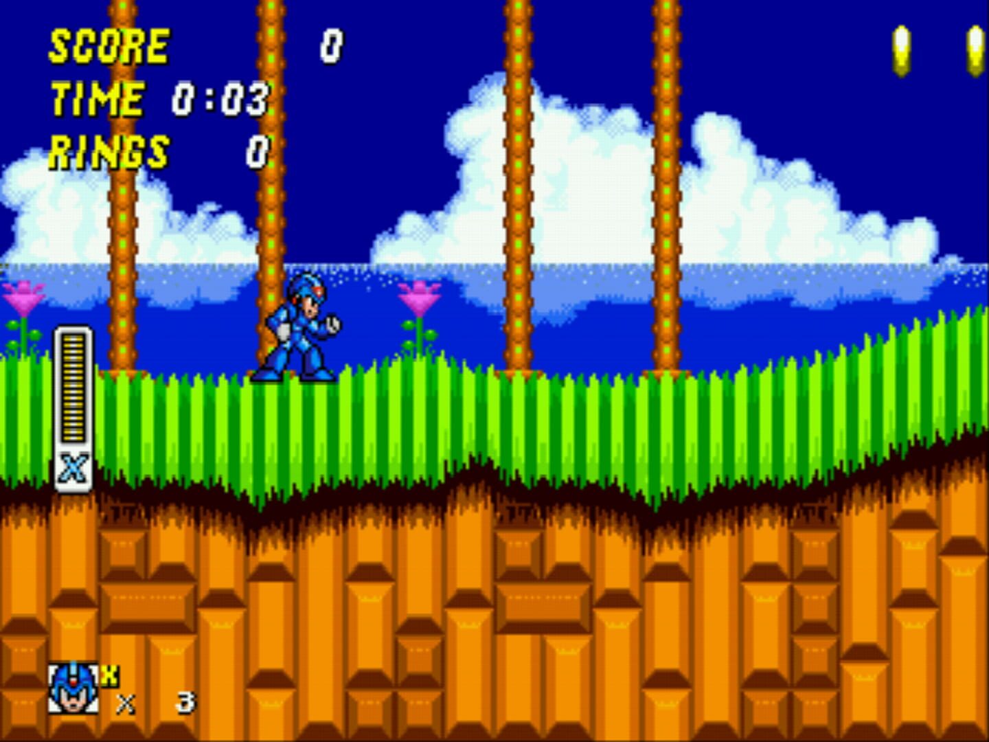 Mega Man X in Sonic the Hedgehog 2 screenshot 1