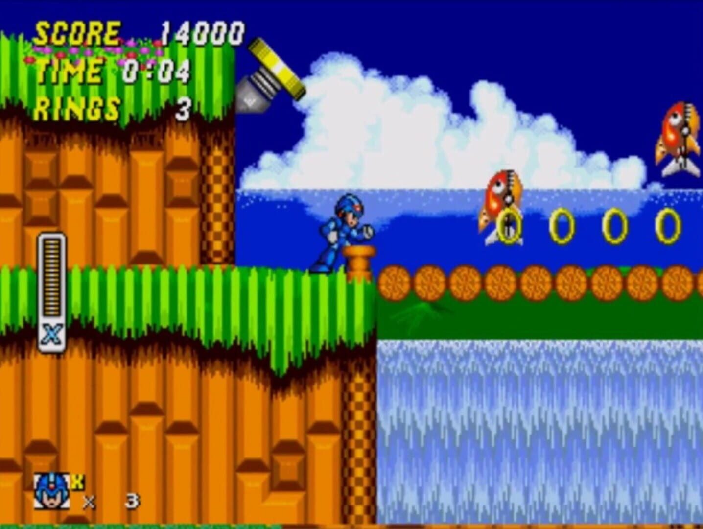 Mega Man X in Sonic the Hedgehog 2 screenshot 2