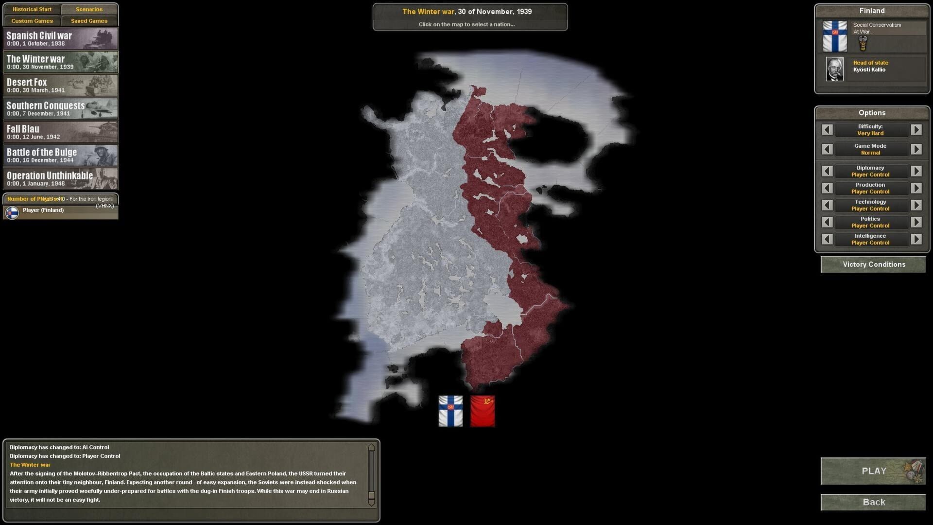 Hearts of Iron III: Their Finest Hour screenshot 1