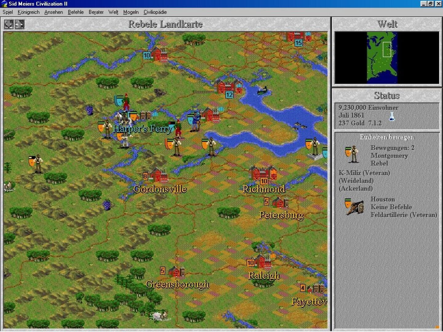 Sid Meier's Civilization II: Conflicts in Civilization screenshot 1