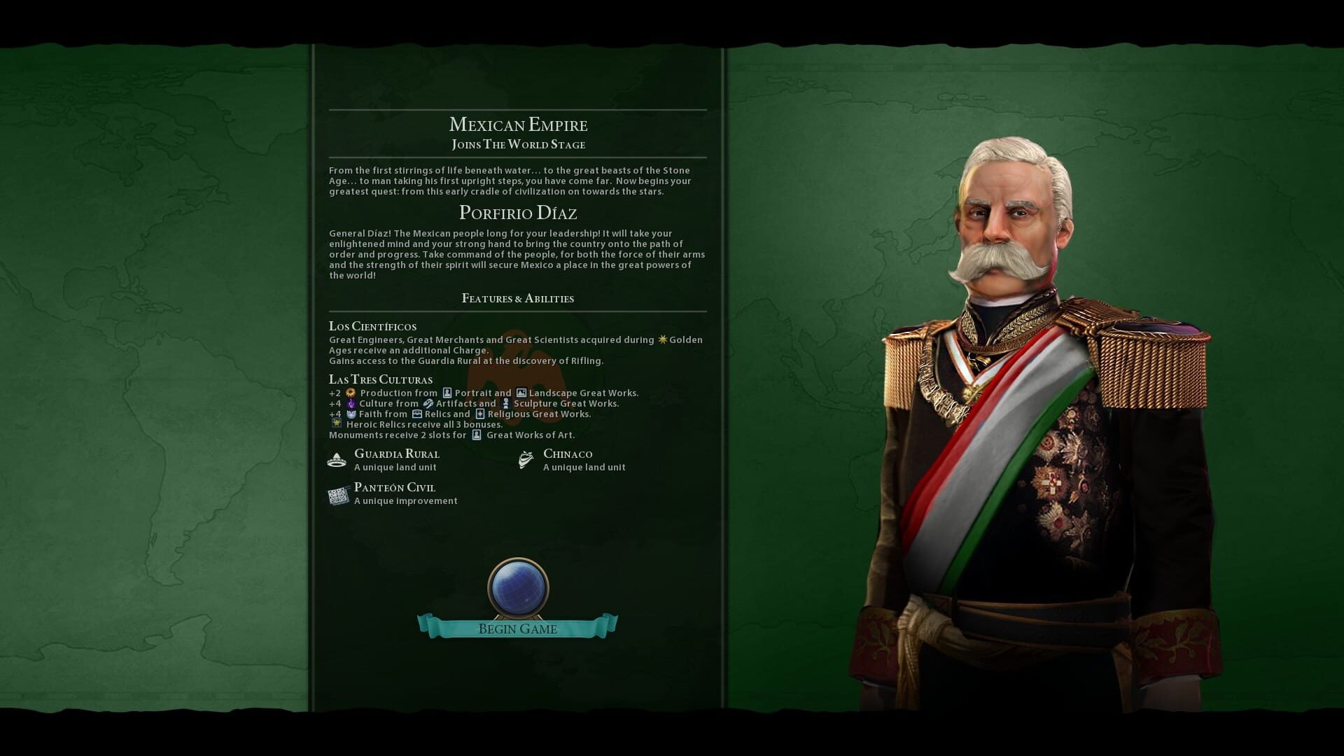 Sid Meier's Civilization VI: Porfirio Diaz Pack screenshot 1