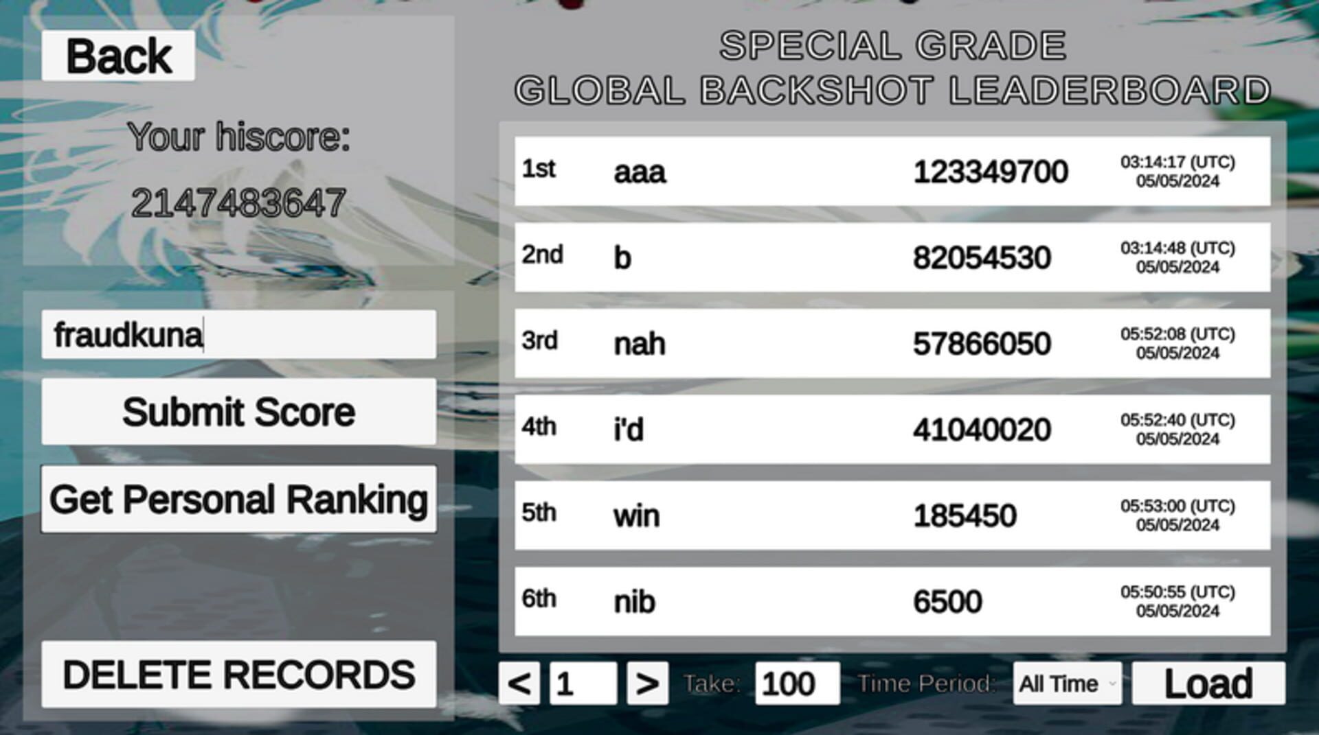 Satoru Gojo Backshot Simulator screenshot 4