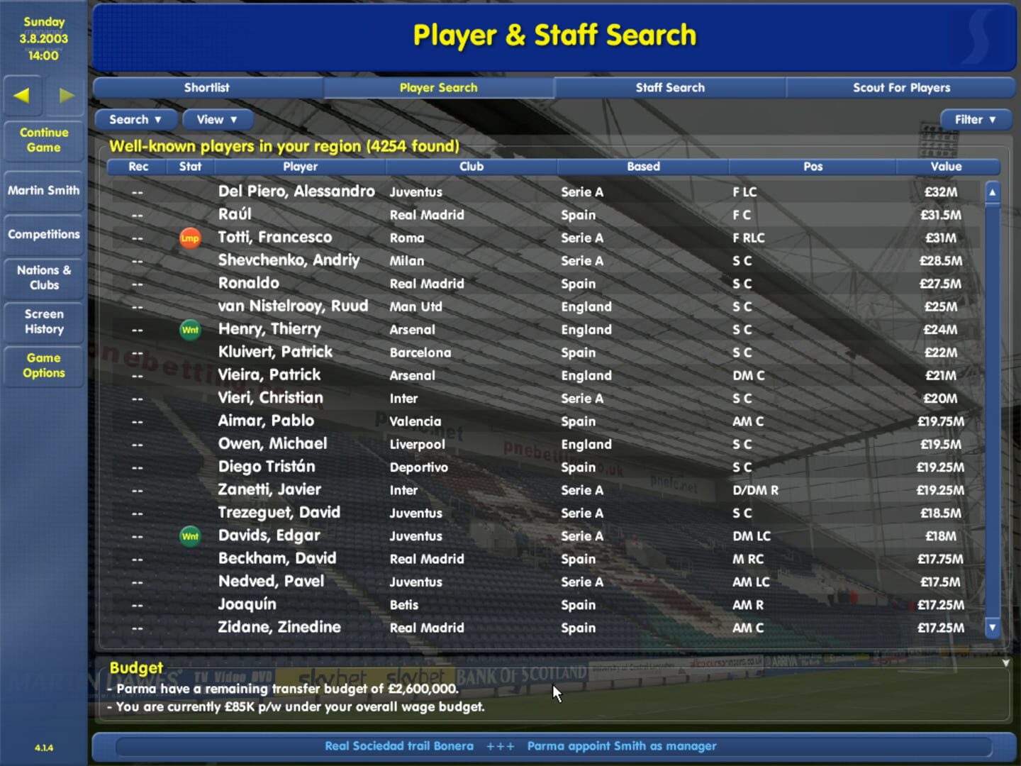 Championship Manager: Season 03/04 screenshot 3