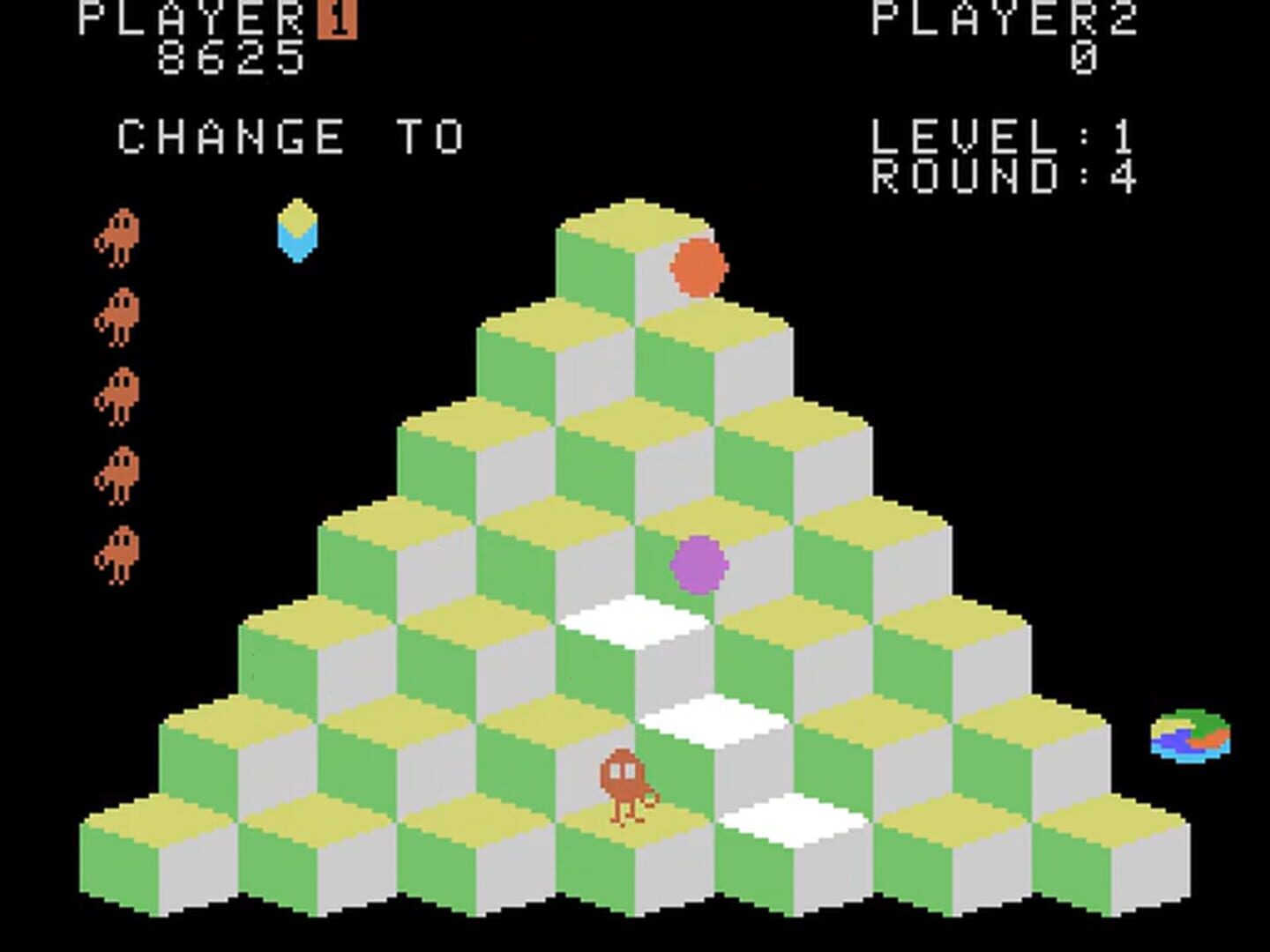 Q*bert screenshot 1